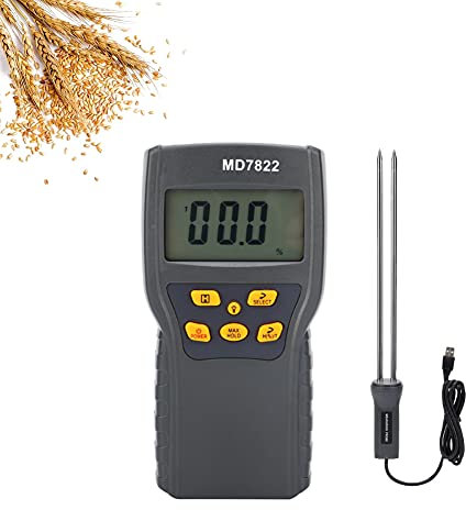 Misuratore di umidità per cereali portatile, misuratore di umidità per cereali per mais, misuratore di umidità per cereali dal 2% al 30%, con sonda, per chicchi di fibra di soia di riso ecc.