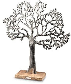 formano Deko lebensbaum aus Alu Mango Holz zum Stellen Aufsteller 42 cm Tischdeko Dekoration