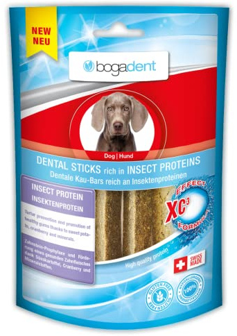 bogar, Bogadent Dental Sticks Hund, Proteinreiche Hundesnacks, Beugt Zahnstein und Zahnfleischreizungen vor, Zahnpflege für Hunde, Hundezubehör, 50 g 4 Stück
