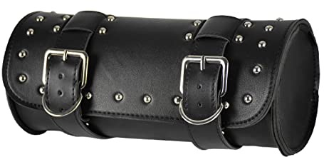 HCmotorku Motorrad Werkzeugtaschen Lenkertasche Satteltasche Gabel Werkzeugtasche Gabelrolle Lauftasche Sissybar Aufbewahrungstasche Leder Universal passend für Harley Yamaha Suzuki Schwarz