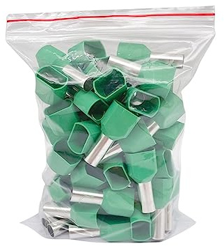 TE0508 ​​TE1008 TE1508 TE6014 Tubo doppio 0,5~6,0² Terminale tubolare isolato a forma di tubo a doppia linea con estremità pressata a freddo (Color : Green, Size : TE7508)