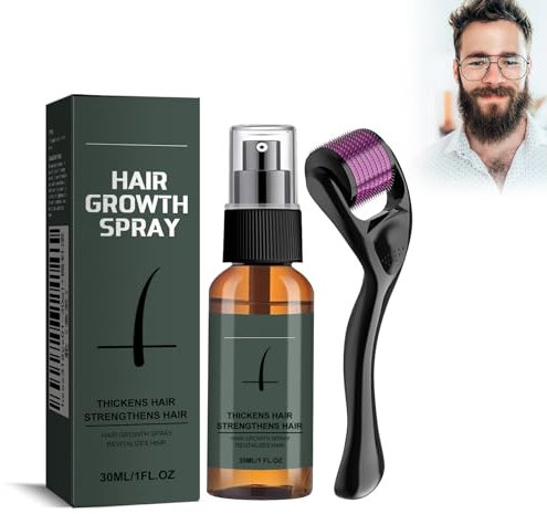 Dyceittdia Olio per la Crescita della Barba, Set spray Idratante per Barba, 30ml Spray Idratante Barba, Ispessitore per la Crescita della Barba, Cura della Barba, Essential oils (05)