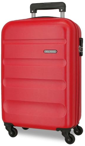 ROLL ROAD Flex Valigia rigida realizzata in ABS, un materiale, chiusura a combinazione laterale 4 ruote doppie bagaglio a mano, pratico interno con un vano, rosso, Taglia unica, Valigia Air Europa