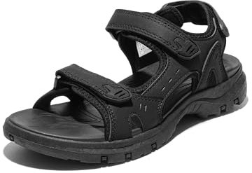 DREAM PAIRS Dam promenader sport atletiska sandaler öppen tå komfort avslappnad utomhus vandring sommarskor, Svart, 40.5 EU