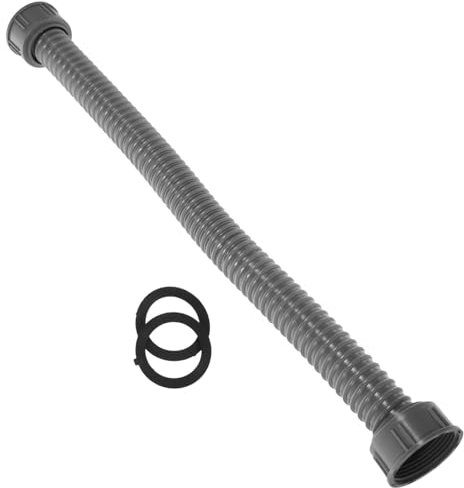 HOMSFOU Tubo Flessibile di Scarico Telescopico da 50 Cm per Lavello Cucina, Tubo di Collegamento Doppia Filettatura, Plastica Resistente, Antiperdita, Adatto per Scarico Lavatrice