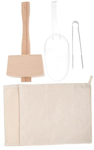 CIYODO Eiszerkleinerungsbeutel-Set Eishammer Aus Holz Schaufelclip 1 Set Bar-Pub-Werkzeuge Für Küchenzubehör Crushed Ice Packs