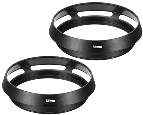 PATIKIL Paraluce 67mm 2pz Paraluce Interno Cavo Antiriflesso Superficie Opaca Ventilata Standard Obiettivo Fotocamera Universale Nero