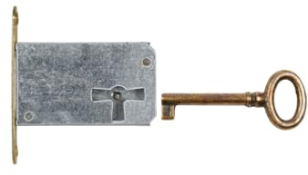 Holzando Möbelschloss Einsteckschloss mit Schlüssel Rechts - Dornmaß 45mm - Halmlänge 42mm
