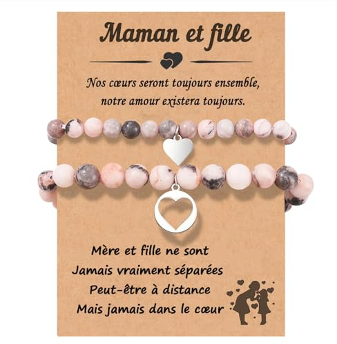 Presentimental Mutter Tochter Armband Freundschaftsarmband Schulkind Armband für Mama Tochter Mädchen Schmuck Muttertagsgeschenk (Herz)