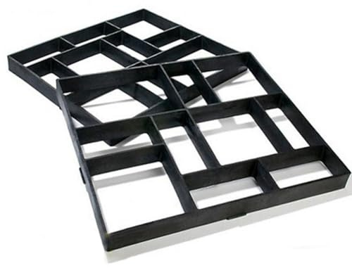 Moldes Hormigon Impreso 2 1 Paquetes De Molduras De Piedra, Pavimento, Moldes De Hormigón, 51 Cm × 46 Cm, Molde Para Caminar Diy, Camino Al Aire Libre, Patio, Rejillas De Adoquines Con Asas(10-grid*2)