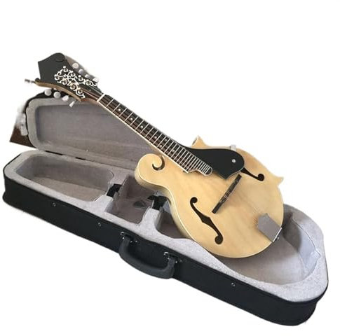 Cutaway F-shaped 8-string Guitar Mandolin Eight-string Tibetan Musical Instrument F-shaped Original Wood Color