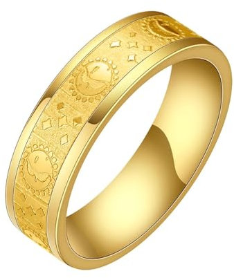 Rings Ring Ringe Damen Bijouterie Herren Mond Sonne Und Stern Ring Für Frauen Männer Liebe 8 Gold
