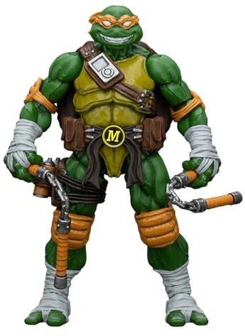 GWTCTOY JoyToy Originallizenz 1:18 Actionfigur, TMNT Series Michelangelo, 10.6 cm Bausätze für Sammel-Actionfiguren