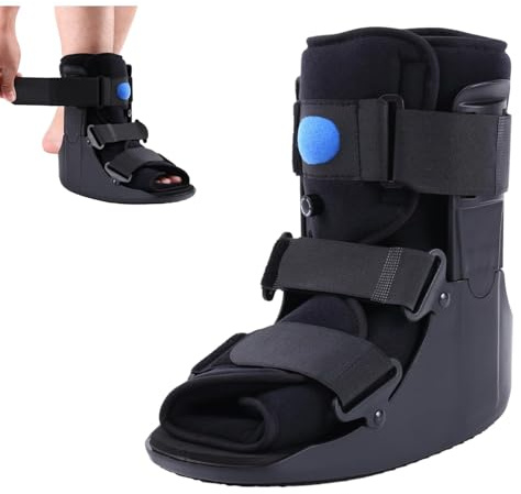 Short Walker Fracture Boot Air Walker Brace Inflatable Walking Boot for Fractures, Achilles Tendon Surgery, Acute Ankle Sprains, Broken Toe Foot, Injury Recovery Black (S)