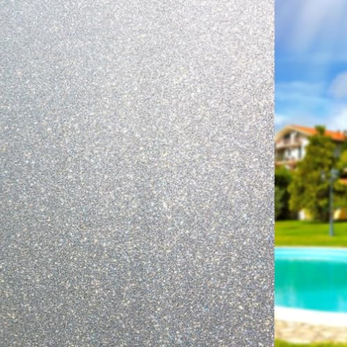 Pellicola Adesiva per Vetri Finestre 50 x 300 cm Statica e Senza Colla, Anti-Uv, Protezione Privacy Pellicola per La Privacy per Finestre, per Ufficio e Casa, Glassato