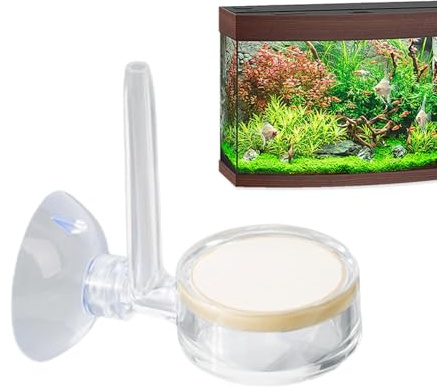 CO2-Nano-Diffusor, mit transparentem Glasreaktor und Saugnapf, Zubehör für Aquarium-Luftpumpe, CO2-Zerstäuber ohne Einweichen, effizientes CO2-Diffusor-Set, effizientes CO2-Diffusor-Set