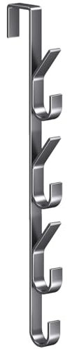 Ganchos para colgar sobre la puerta | 5/7 ganchos para colgar sobre la puerta, organizador de ganchos de metal resistente, montaje vertical, colgador mate para ropa, abrigo, toalla, bolsa, bata, baño