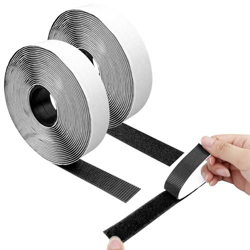 Tryslyn Scratch Autocollant Double Face, Adhésif Puissant Bande Rideau, Moustiquaire Fenetre Ruban Doble Cara Autocollante pour Tissu, pour Voiture, Ménage et Bureau(4 Rouleaux)