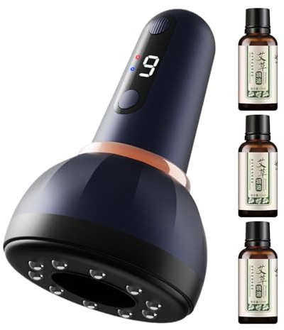 Fierudeng Máquina de Ventosas,Masajeador Eléctrico De Ventosas Al Vacío | Herramienta De Vibración Con 9 Modos Y Raspado Para Hombre, Mujer, Cuello, Hombros, Abdomen, Muslos Y Glúteos