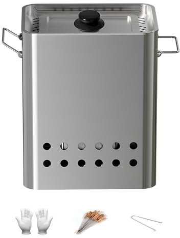 Piccolo Barbecue A Carbonella Senza Fumo, Barbecue Carbonella Sospeso con Guanti, Barbecue per 26 Spiedini, Barbecue Verticale Portatile, per Campeggio, Picnic E Patio(with Kebab)