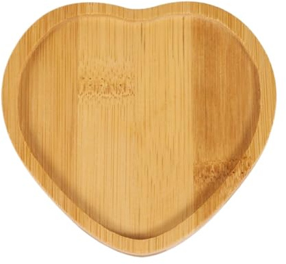 WSQHAO Plateau en bois en forme de cœur, assiette à bibelots, plats à pain aux fruits, organisateur de boucles d'oreilles pour Bijoux