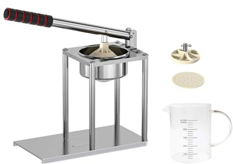 Prácticos extractores de zumos de acero inoxidable, operación manual, capacidad de 500 ml, taza medidora para uso doméstico comercial, exprimidor de zumos manual