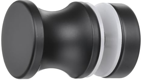 QUARKZMAN Maniglie Per Porte In Vetro, Pomello Per Porte Doccia Scorrevoli rotondo Maniglie A Tiro Monolato Con Hardware Ricambio Porte Bagno In Vetro 6-18mm (Nero, Tipo Ombrello)