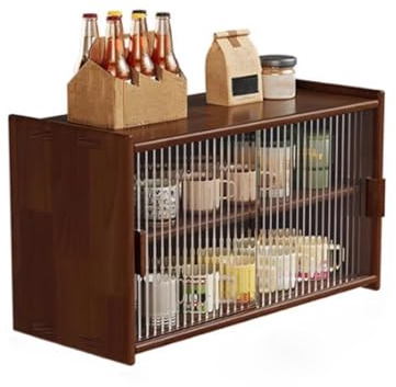 DTACBNEUZ Buffet en bois massif de noyer - Table à manger - Service à thé - Support de bureau - Tasse à café - Placement armoire - Étagère de rangement