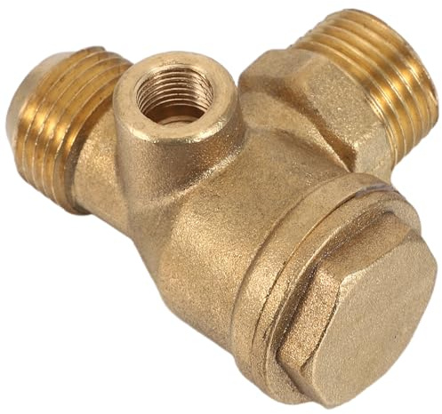 Veemoon Brass Air Compressor Check Valve 1/2 Npt One Way Non Return Valve with 1/8 Internal Thread, Air Compressor Tank Fittings Replacement for High Pressure Pump Accessories