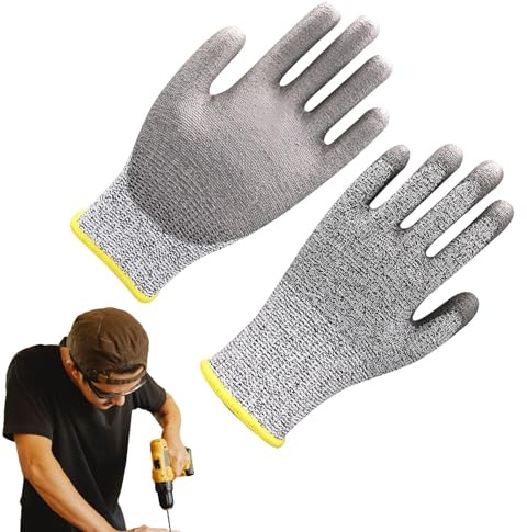 Gants de protection contre les coupures – Lot de 2 gants de sécurité, tailles S-L, en acier inoxydable, qualité alimentaire | Gants de protection de cuisine – Gants en pour couper la