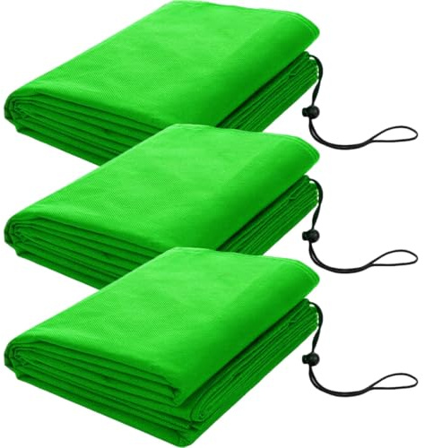 Abaodam Lot de 3 Housses de Protection pour Plantes D'extérieur en Tissu Non Tissé Vert 80x60 Cm Cordon de Serrage, Couverture Végétale Chaude Anti-Gel Réutilisable pour Jardin