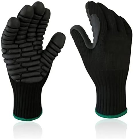 Genérico Compatible con guantes de trabajo antivibración, guantes de seguridad resistentes con puño elástico(L)