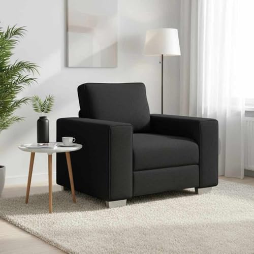 sephironlbb Sillón de sofá negro de 100 cm, tejido transpirable, cómodo conjunto de tapicería, material resistente, ideal para sala de estar, habitación de invitados, salón, con relleno de espuma