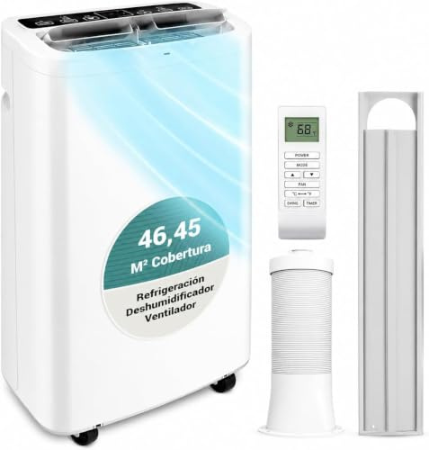 SereneLife Aire Acondicionado Portátil, 13.000 BTU, Móvil, Silencioso, Deshumidificador, Ventilador, Kit Escape Ventana, Mando a distancia, Ideal para la casa y oficina