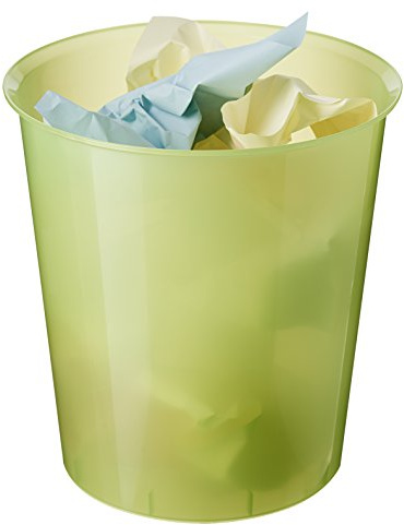 Archivo 2000-2001KWTL - Papelera 16 litros de capacidad, color verde kiwi traslúcido