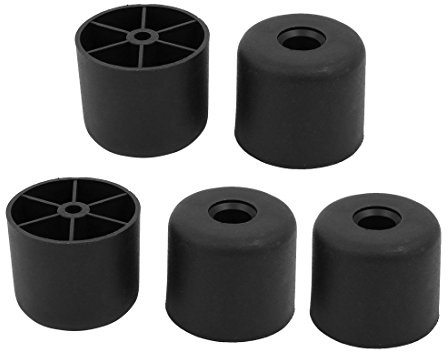 Sourcingmap 5Pcs 50mm Diameter 40mm Height Cabinet Sofa Leg Feet Black Plastic Frosted
