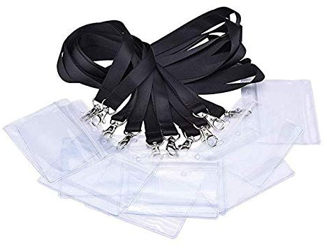 Vordas 20 Stück Ausweishülle mit Schlüsselband - Ausweishalter Kartenhülle Ausweishülle mit Schlüsselband Lanyard für Business, Ausstellung und Büro (10.5x9cm)