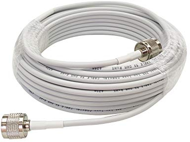 HiBoost 50ft Ultra Low Loss Coaxial Cable with N-Male to N-Male Connector for Cell Phone Signal Booster, Splitters, Outdoor Antenna and Indoor Antenna