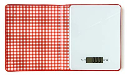 Suck UK Cook's Book Kitchen Scale | Digital Food Scale | Kitchen Gadgets | Baking Accessories | Cooking Accessories | Hidden Weighing Scales In A Book | Red Hard Case Cover | Easy Clean Glass Surface