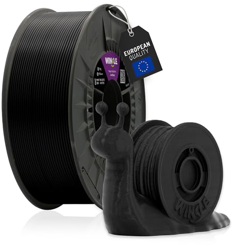 WINKLE PLA HD Filament 1.75mm Gagat Schwarz, 300g Spule, 3D Drucker Filament Kompatibel mit FDM Druckern, 3D-Druckmaterialien, Maßgenauigkeit +/- 0.05mm, Bioabbaubar Leicht zu Bedrucken