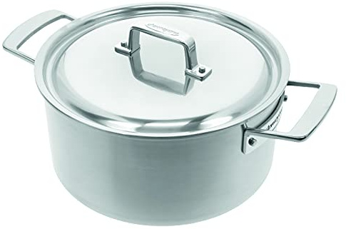 DEMEYERE Pentola con coperchio Essential 5, acciaio inox, compatibile con tutti i fornelli e piastre induzione. Efficienza energetica, rapida conduzione di calore, garanzia 30 anni - Ø 24 cm