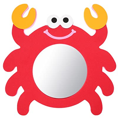 STOBOK Spiegel Bad Cartoon Krabbenf?rmige Badspiegel Spielzeug Bad Spielzeug (Rote) Schaumbad Kinder