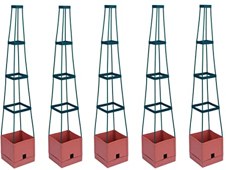 Garden Grow Self Watering 4 Tier Tomato Tower Jumbo Fruit & Vegetable Vine Plant, Support Grower, Decorative Multi Stage 1.5m Weatherproof Tower Garden Planter (5)