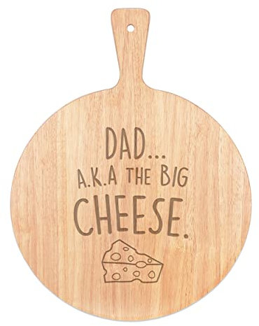 Encargo Personalizado Cualquier Nombre Aka The Big Queso Tabla de Quesos Paleta Bandeja Mango Redondo de Madera 45x34cm