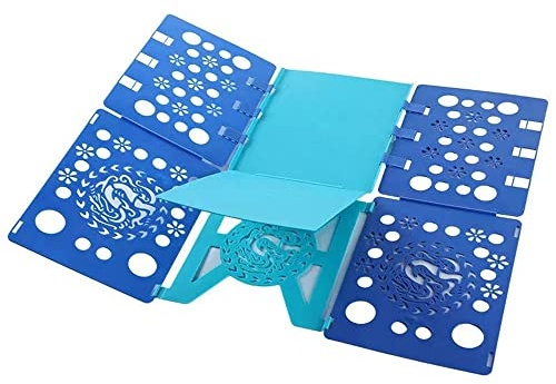 Chonor T-Shirt Faltbrett Wäsche, Langlebige, Verstelltbar, tragbar, flexibel, stylisch, Wäschefalter Wäschefaltbrett für Kinder und Erwachsene, Kleidung Hemd Hose etc (blau)
