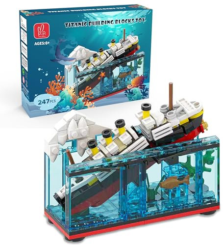 PYPIBAWLY 3D Puzzle - Titanic Sink and Break in Half Toy Building Blocks - Boat Bricks Kit Age 3+ 256 PCs