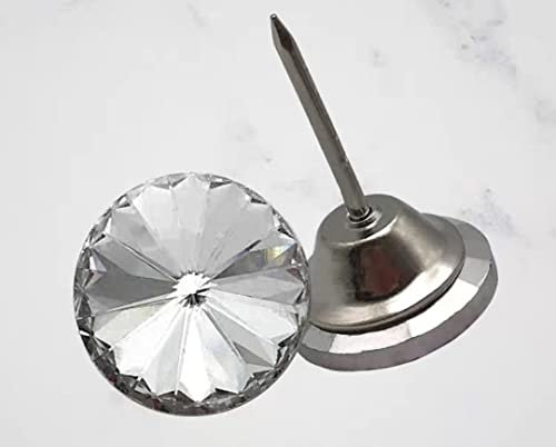 Nähknöpfe Polsterdekoration Nägel Sofanägel DIY Handwerk, 20 Stück Kristallknopf 20 mm Diamant Kristall Polsternägel Reißnägel Sofa Kopfteil Nähknöpfe Wanddekoration (Farbe: G, Größe: 20 mm 20 Stück)