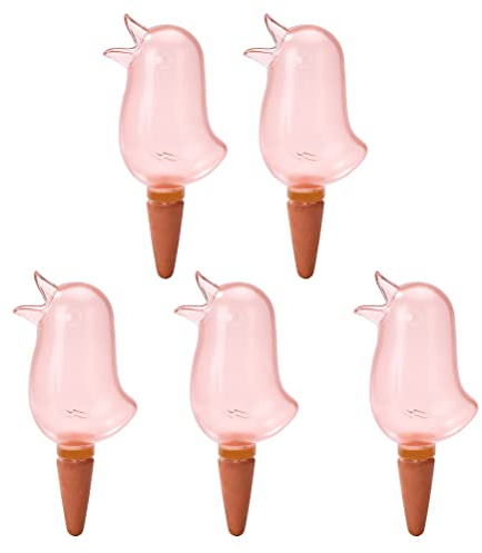 KENANLAN 5 Packungen Selbst Bewässerungs Spitze, Selbst Bewässerungs Kugeln in Klarer Vogel Form, Automatische Bewässerungs Spitzen, Pflanzen Bewässerungs Geräte Topf-und