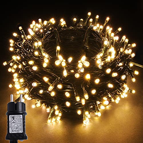 YOSION Guirlande Lumineuse LED 23M avec 12 Modes, Minuterie, pour Noël, Sapin, Jardin, Fêtes, Mariages, Anniversaire, Nouvel An (200 LEDs, Blanc Chaud)