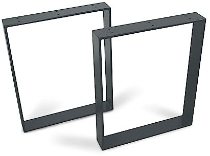modernLOFTart Tischbeine Metall Tischkufen 2 Stück - Tischgestell Metall aus 1cm Dickem Flachstahl Gefertigt - Tischfüße für Esstisch, Schreibtischbeine, Konferenztisch Füße